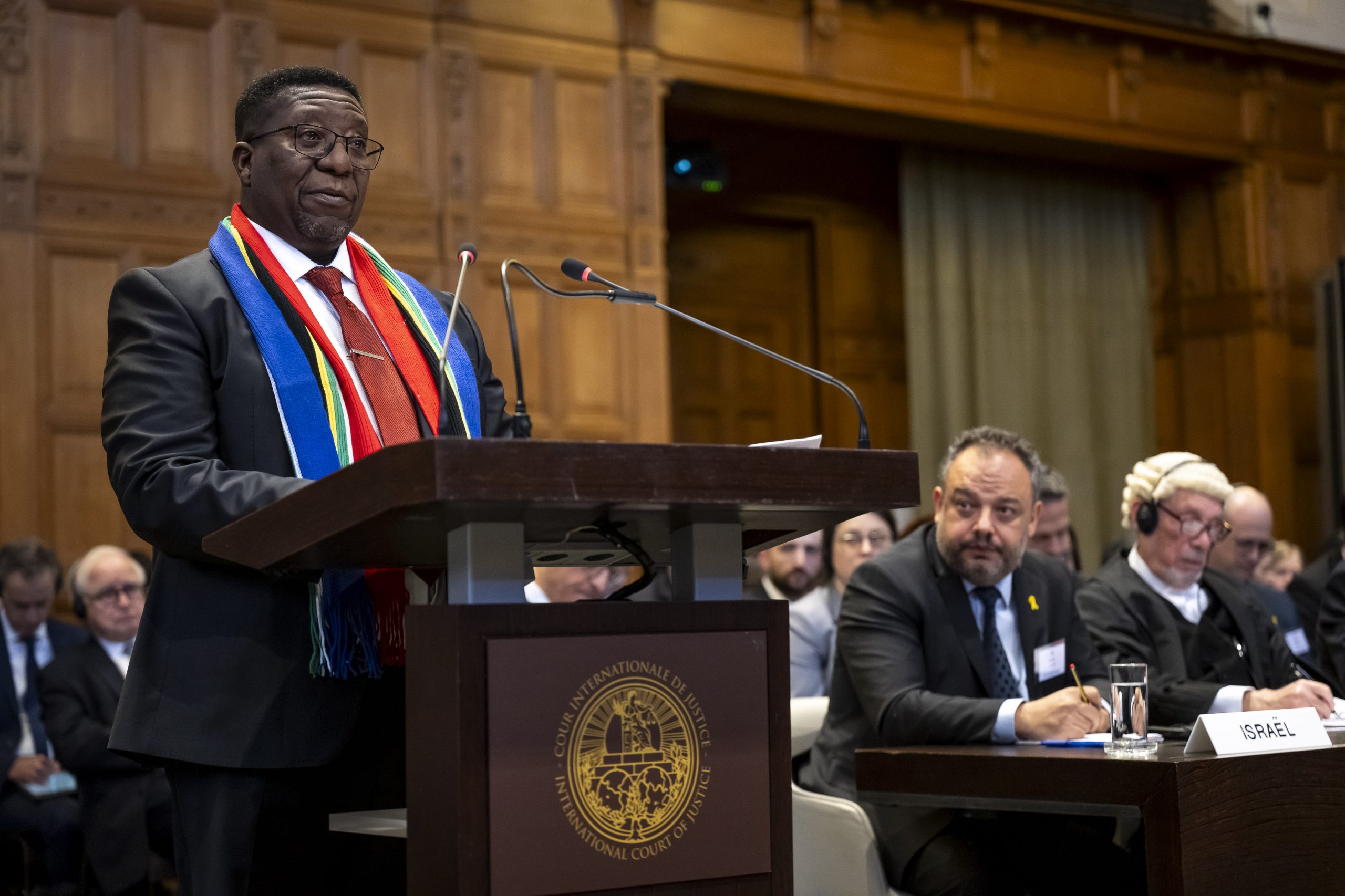 South Africa delivering it's oral arguments in their International Court of Justice case against Israel. Photo: International Court of Justice