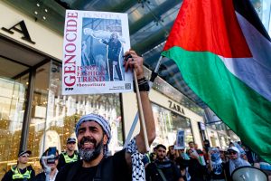 Calls to boycott Zara during a ceasefire now rally Melbourne.