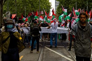 Ceasefire now rally Melbourne.
