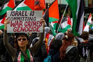 Ceasefire now rally Melbourne.