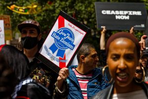 Crowd at a ceasefire now rally, Melbourne.