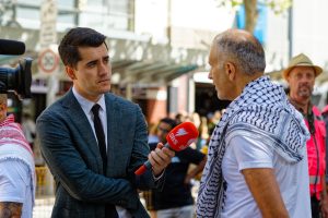 SBS covering the Melbourne rally.