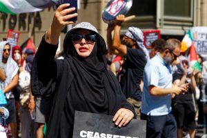 One of the Instagram creators who records the #FreePalestine movement in Naarm (Melbourne).