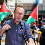 Senator David Shoebridge at a free Palestine rally in Melbourne. Photo: Wayne Jansson